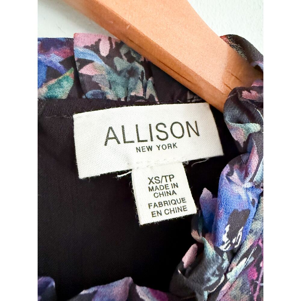 Allison New York | Carter Mini Dress in Fall Florals Purple | Sz XS - Picture 7 of 12